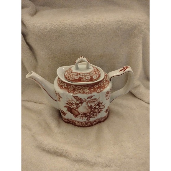 Godinger Porcelain Pear Pink White Teapot - Picture 3 of 7